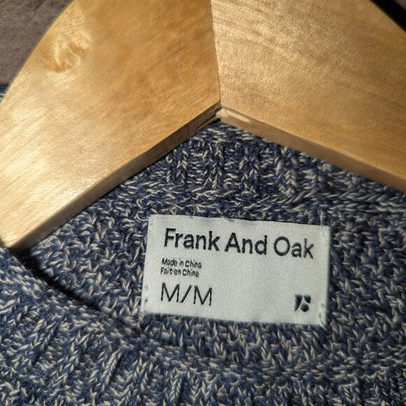 Men's Frank and Oak Blue Marled Knit Sweater - Picture 4 of 7